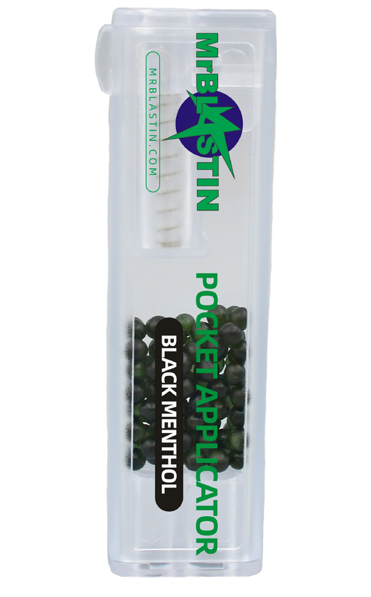 POCKET STYLE APPLICATOR with 100 BLACK MENTHOL CRUSHBALLS
